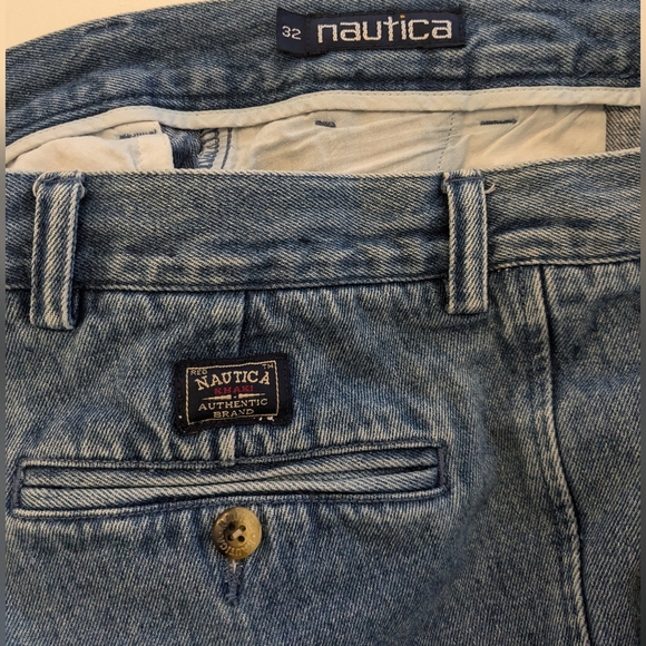 NAUTICA Vintage High Waisted Pleated Jean Shorts - Picture 4 of 5